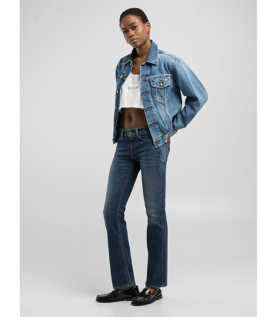 リサイクルインディゴコットンデニムジャケット 詳細画像 ブルー 3